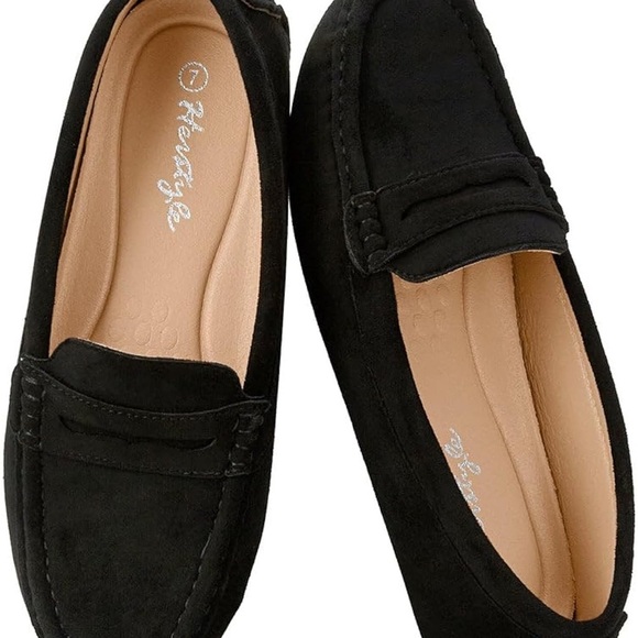 Herstyle Black Suede Loafers - Picture 1 of 3